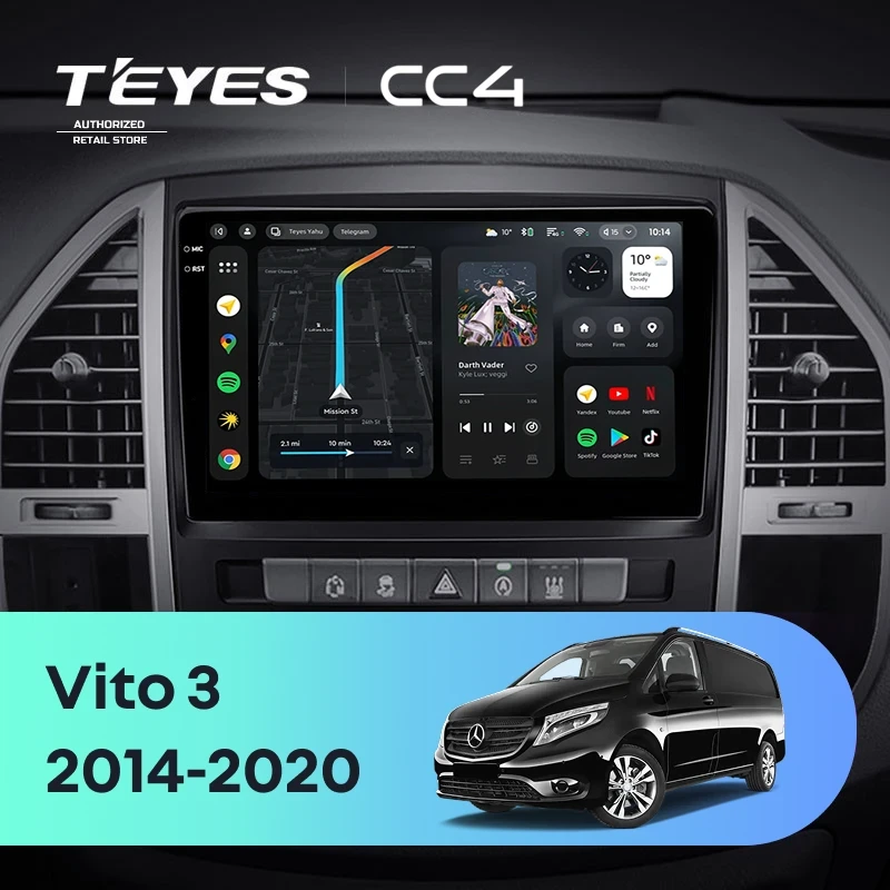 Штатная магнитола Teyes CC4 8/128 Mercedes-Benz Vito 3 W447 (2014-2020)