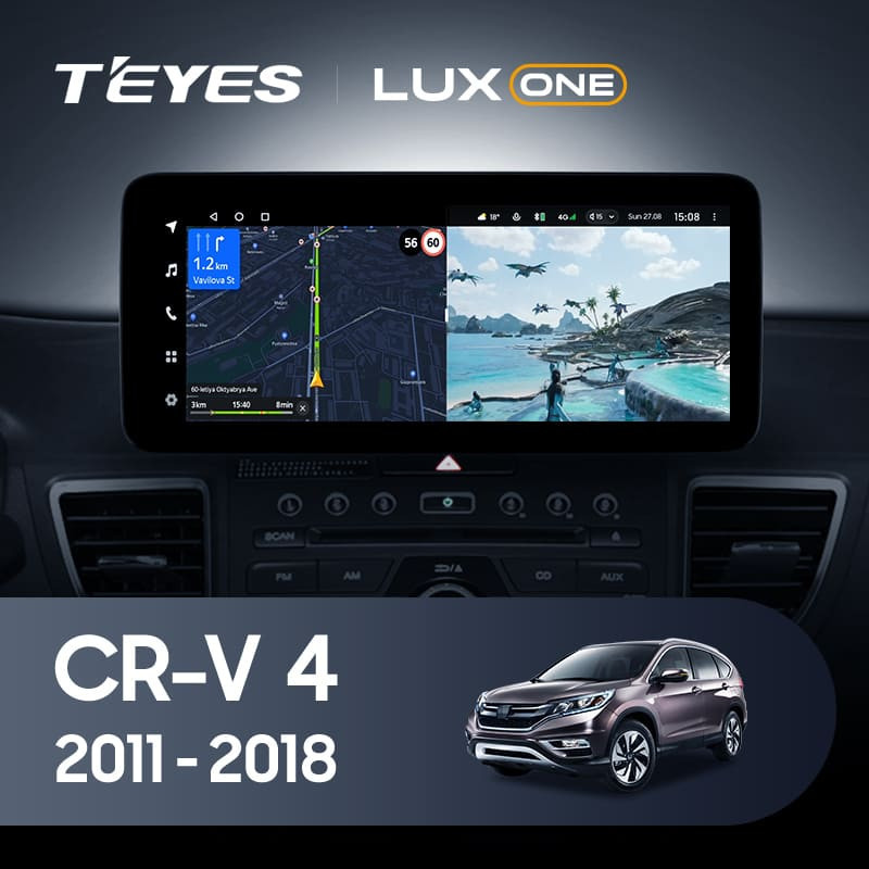Штатная магнитола Teyes LUX ONE 360 6/128 Honda CR-V 4 RM RE (2011-2018) Тип-B