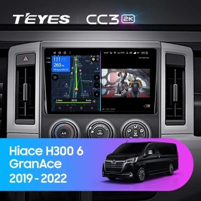 Штатная магнитола Teyes CC3 2K 4/32 Toyota Hiace H300 VI (2019-2022) Тип-B