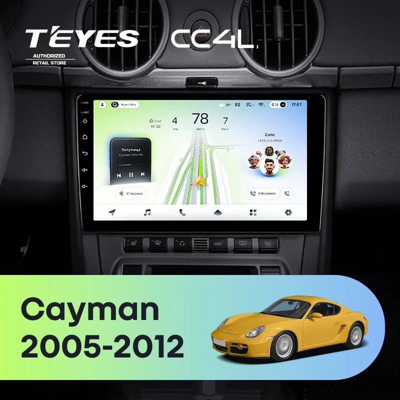 Штатная магнитола Teyes CC4L 6/64 Porsche Cayman 987 (2005-2012)