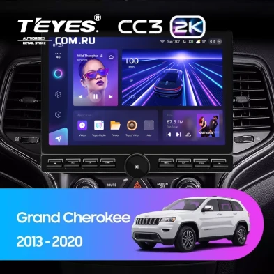 Штатная магнитола Teyes CC3 2K 6/128 Jeep Grand Cherokee WK2 (2013-2020) F2 (13" с кнопками)