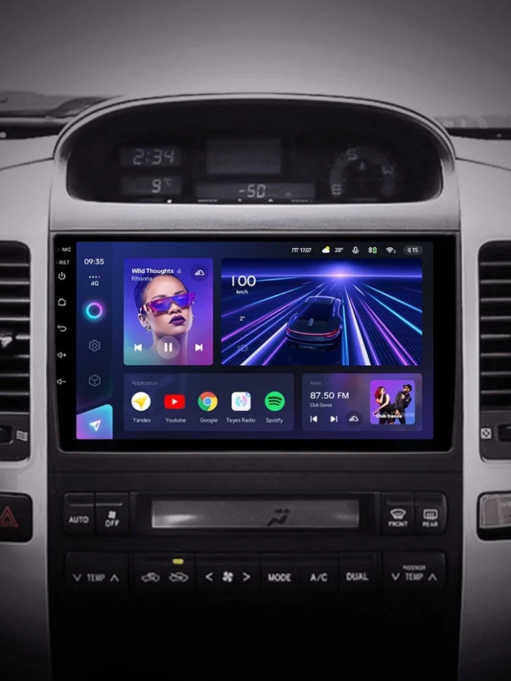 Штатная магнитола Teyes CC3 4/32 Toyota Land Cruiser Prado J120 (2002-2009) F1 Тип-A