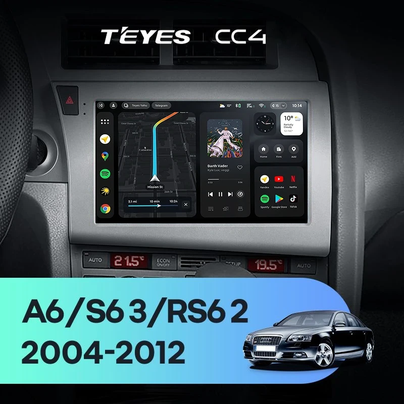 Штатная магнитола Teyes CC4 6/64 Audi S6 3 (2006-2011)