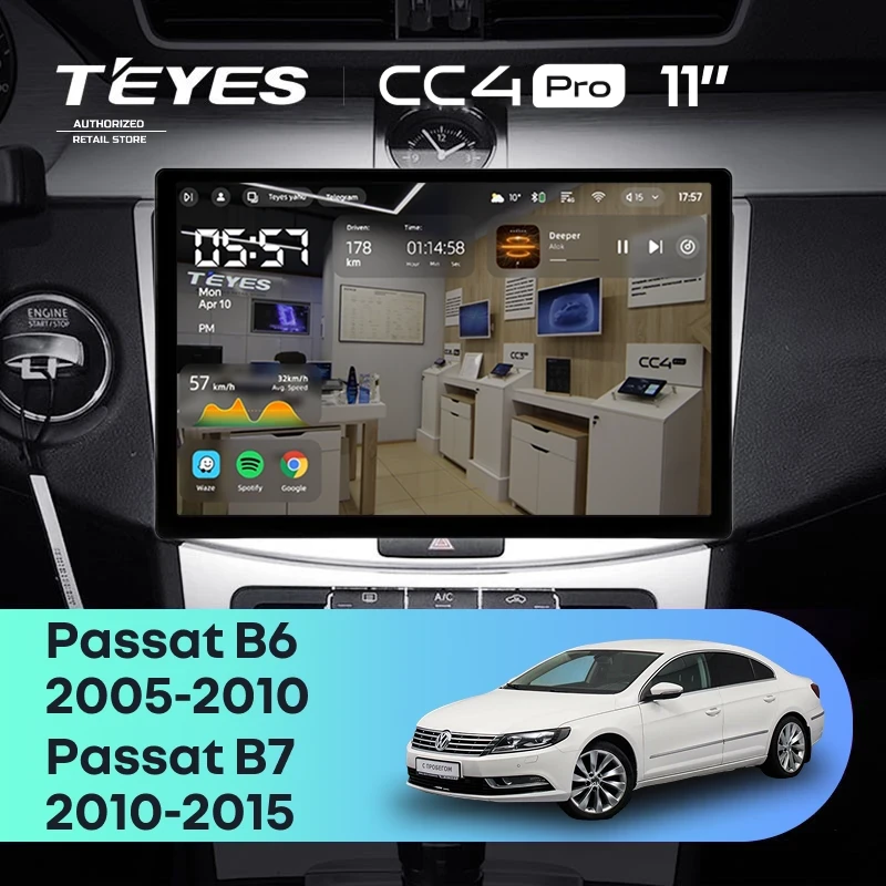 Штатная магнитола Teyes CC4 Pro 12/256 Volkswagen Passat B6 (2005-2010) (11")