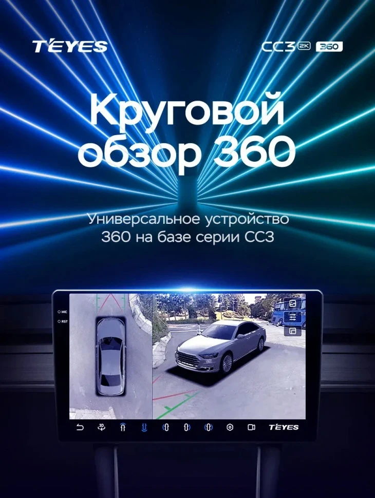Штатная магнитола Teyes CC3 2K 360 6/128 Hyundai ix55 (2006-2015)