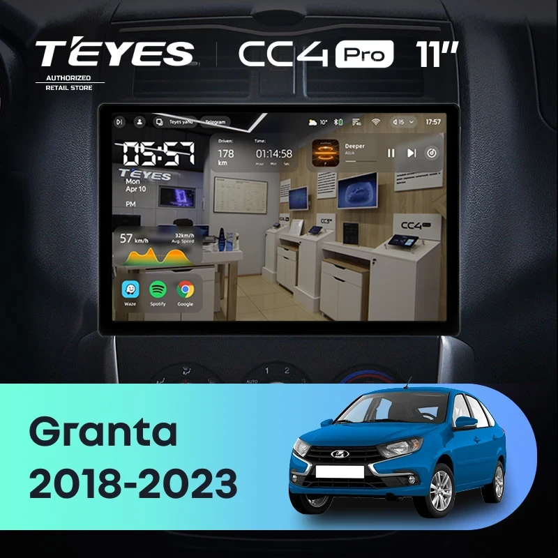 Штатная магнитола Teyes CC4 Pro 12/256 Lada Granta Cross (2018-2023) (11")
