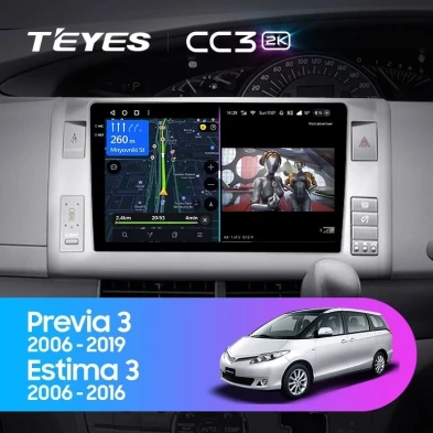 Штатная магнитола Teyes CC3 2K 4/32 Toyota Previa XR50 3 (2006-2019) Правый руль
