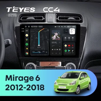Штатная магнитола Teyes CC4 6/64 Mitsubishi Mirage 6 (2012-2018)