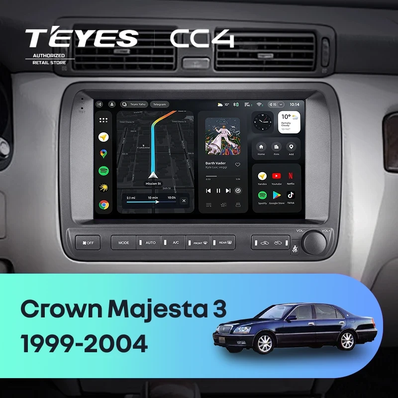 Штатная магнитола Teyes CC4 6/64 Toyota Crown Majesta 3 S170 (1999-2004)