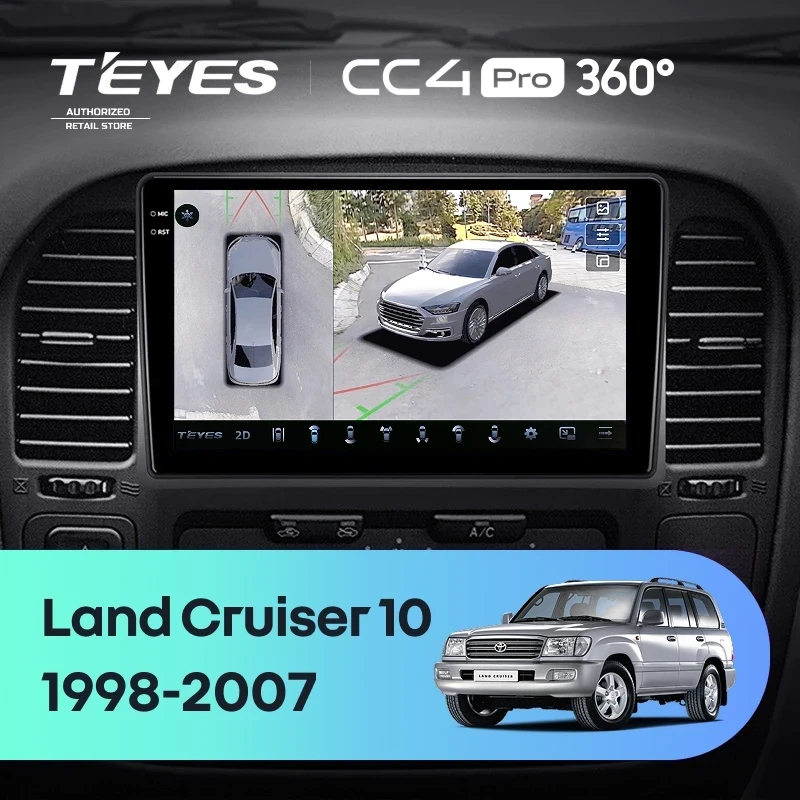 Штатная магнитола Teyes CC4 Pro 360 12/256 Toyota Land Cruiser 10 J100 100 (1998-2007)