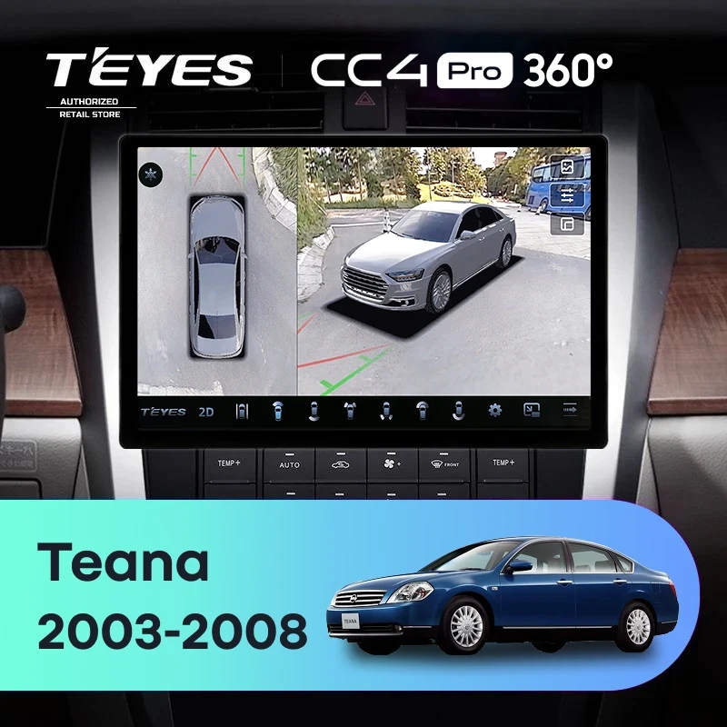 Штатная магнитола Teyes CC4 Pro 360 8/128 Nissan Teana J31 (2003-2008) F2 (11")