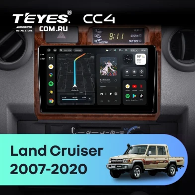 Штатная магнитола Teyes CC4 8/128 Toyota Land Cruiser 70 Series LC 79 (2007-2020) (Дерево)