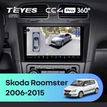 Штатная магнитола Teyes CC4 Pro 360 12/256 Skoda Roomster (2006-2015)