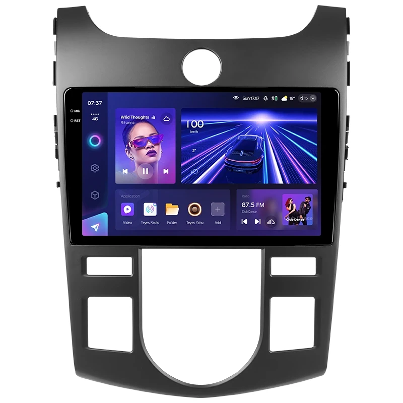 Переходная рамка Kia Cerato 2 TD (2008-2013) (чёрная) F4 (9")