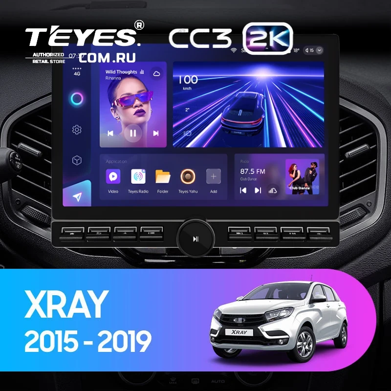 Штатная магнитола Teyes CC3 2K 6/128 Lada Xray (2015-2022) (13" с кнопками)