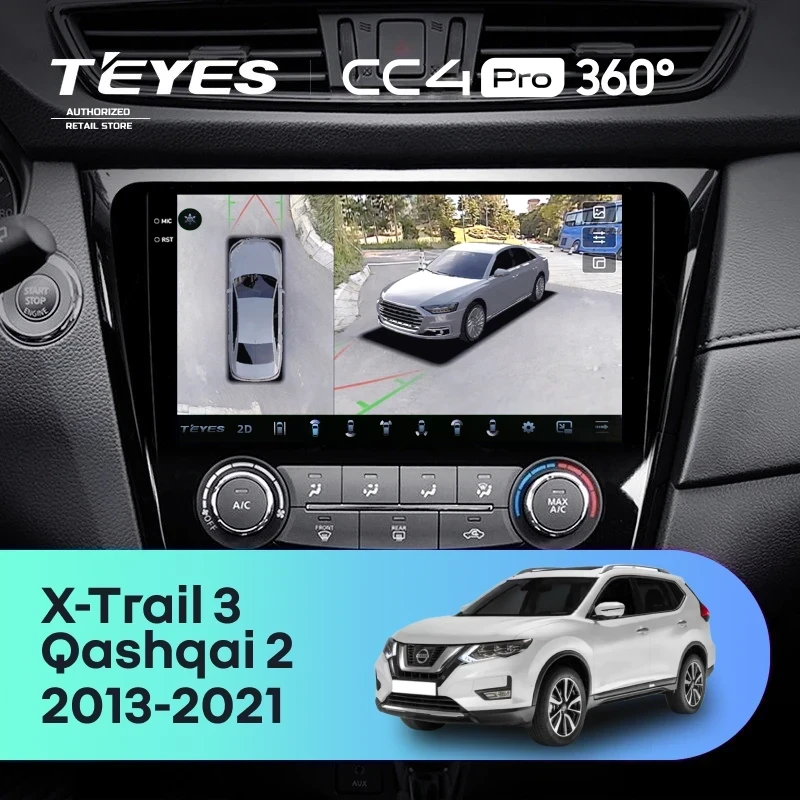 Штатная магнитола Teyes CC4 Pro 360 12/256 Nissan X-Trail 3 T32 (2013-2021) F2 климат контроль Тип-C