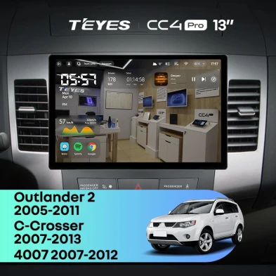Штатная магнитола Teyes CC4 Pro 12/256 Peugeot 4007 (2007-2012) Тип-B (13")