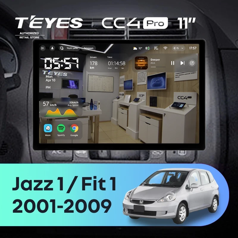 Штатная магнитола Teyes CC4 Pro 12/256 Honda Jazz 1 (2001-2009) (11")