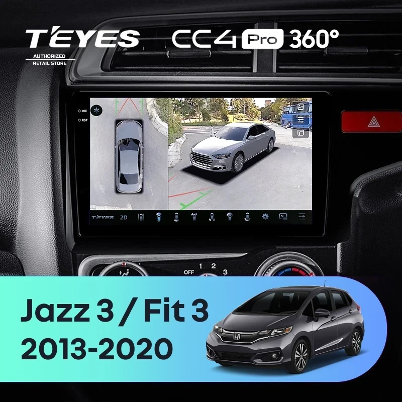 Штатная магнитола Teyes CC4 Pro 360 8/128 Honda Jazz 3 (2015-2020) Тип-B Правый руль