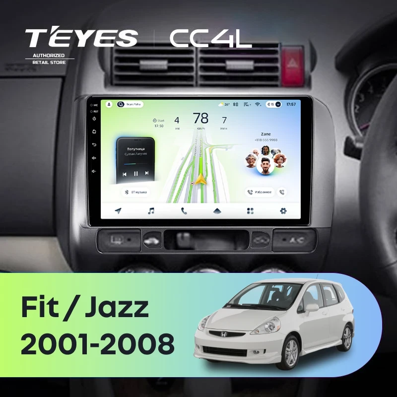 Штатная магнитола Teyes CC4L 4/64 Honda Jazz GD (2001-2008) Правый руль