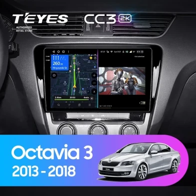 Штатная магнитола Teyes CC3 2K 4/32 Skoda Octavia 3 A7 (2013-2018) Тип-A