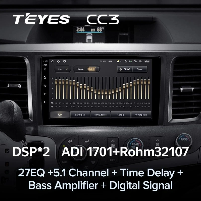 Штатная магнитола Teyes CC3 4/32 Toyota Sienna 3 XL30 (2010-2014)