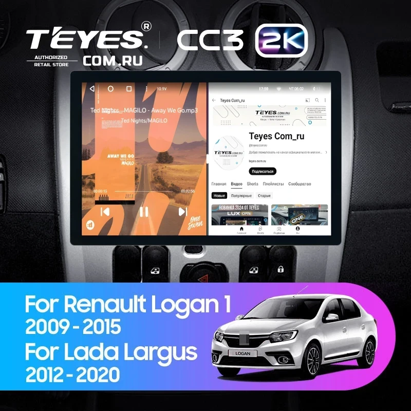 Штатная магнитола Teyes CC3 2K 4/32 Renault Logan 1 (2010-2015) (11")