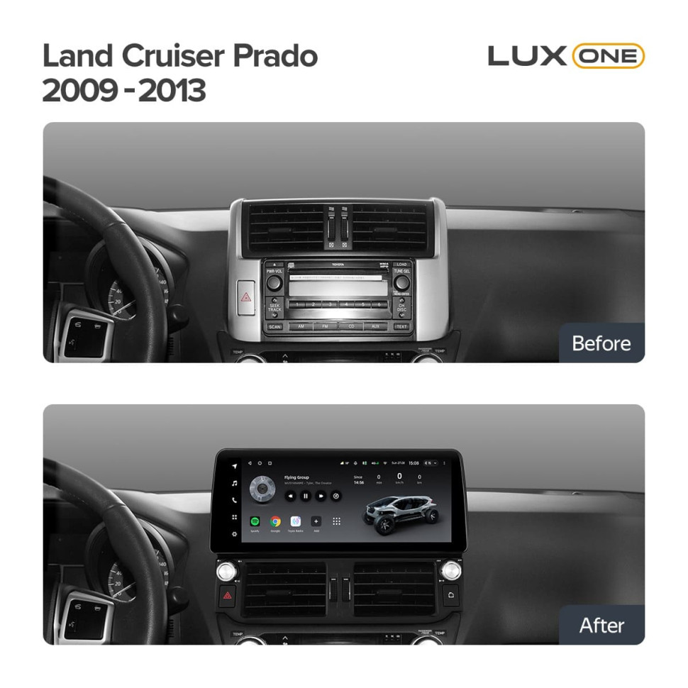 Переходная рамка Toyota Land Cruiser Prado 150 (2009-2013) (12,3")