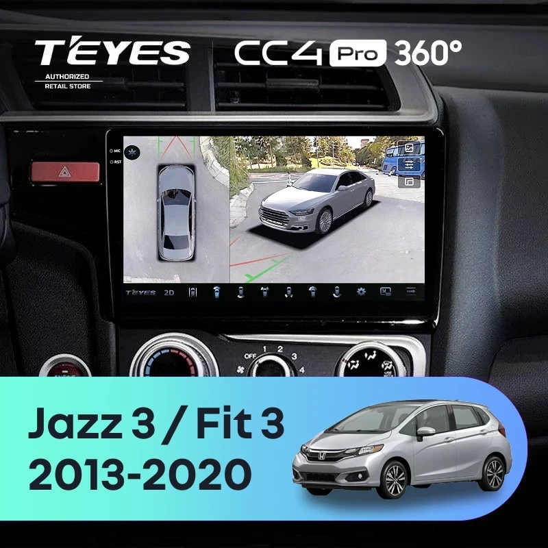 Штатная магнитола Teyes CC4 Pro 360 8/128 Honda Fit 3 (2013-2020) Тип-B