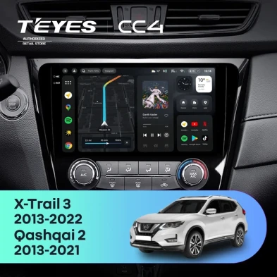 Штатная магнитола Teyes CC4 6/64 Nissan Qashqai 2 (2013-2021) F2 климат контроль Тип-C