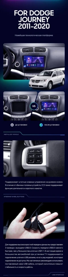 Штатная магнитола Teyes CC3 2K 4/32 Dodge Journey JC (2011-2020)