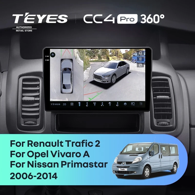 Штатная магнитола Teyes CC4 Pro 360 8/128 Opel Vivaro A (2006-2014) Тип-B