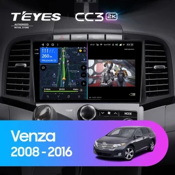 Штатная магнитола Teyes CC3 2K 360 6/128 Toyota Venza (2008-2016)