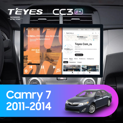 Штатная магнитола Teyes CC3 2K 360 6/128 Toyota Camry 7 XV 50 55 (2011-2014) (черно-серая) F1 (13")