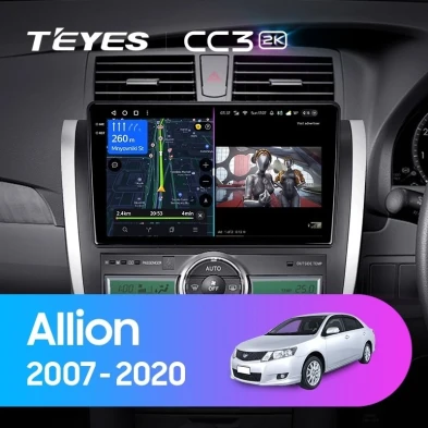 Штатная магнитола Teyes CC3 2K 4/64 Toyota Allion T260 (2007-2020) Правый руль
