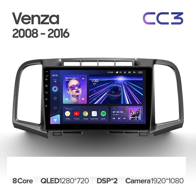 Штатная магнитола Teyes CC3 4/32 Toyota Venza (2008-2016)