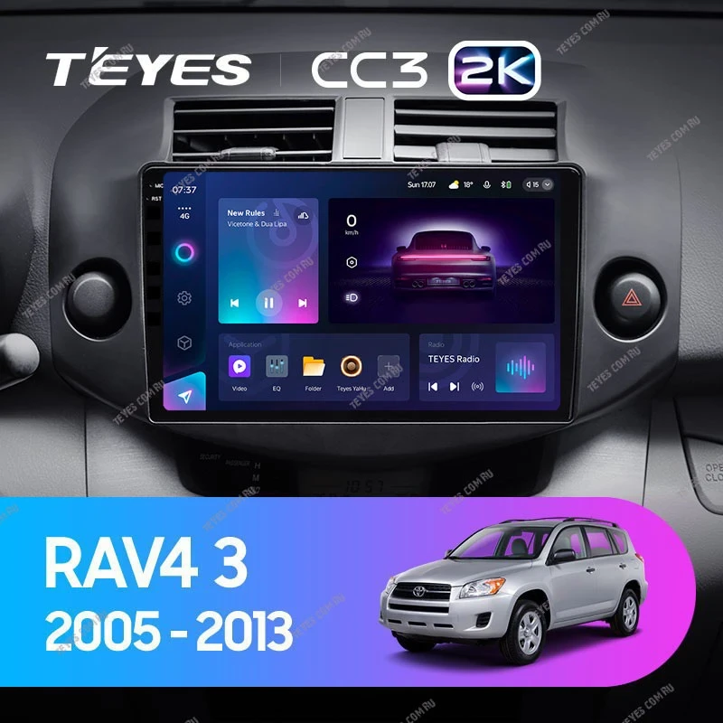 Штатная магнитола Teyes CC3 2K 6/128 Toyota RAV4 3 XA30 (2005-2013) F2 10"