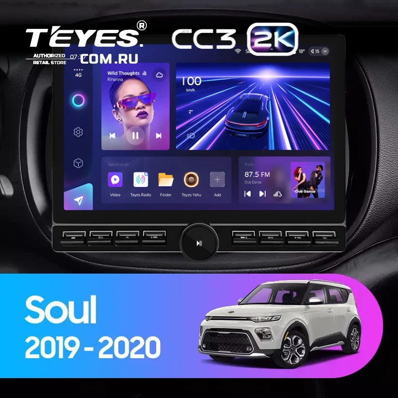 Штатная магнитола Teyes CC3 2K 6/128 Kia Soul (2019-2020) (13" с кнопками)