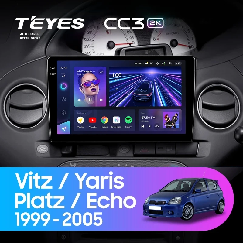 Штатная магнитола Teyes CC3 2K 360 6/128 Toyota Vitz XP10 (1999-2005) F2