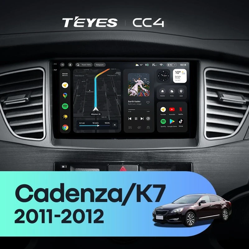 Штатная магнитола Teyes CC4 8/128 Kia Cadenza K7 (2011-2012)