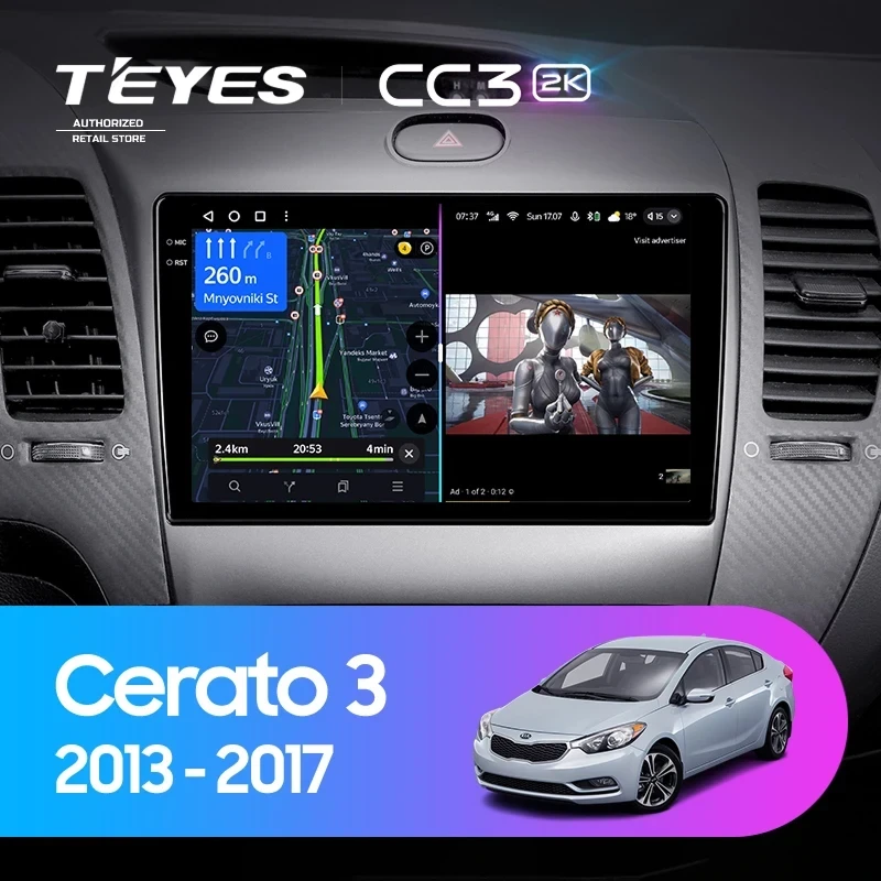 Штатная магнитола Teyes CC3 2K 4/64 Kia Cerato 3 YD (2013-2017) F1 Тип-C