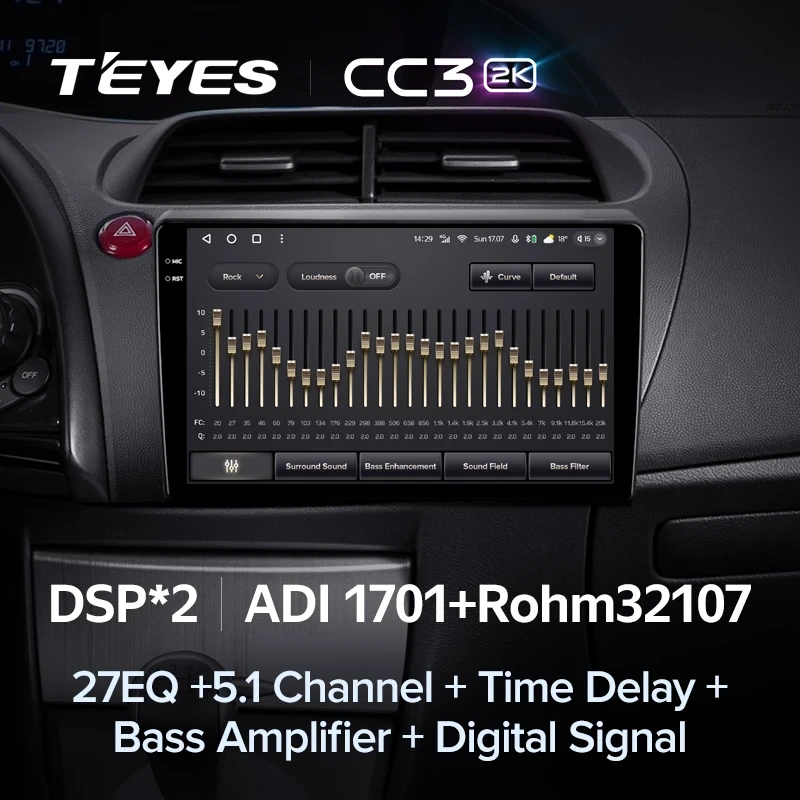 Штатная магнитола Teyes CC3 2K 4/64 Honda Civic Hatchback (2006-2012)