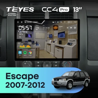Штатная магнитола Teyes CC4 Pro 8/128 Ford Escape (2007-2012) F2 (13")