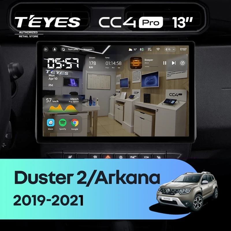 Штатная магнитола Teyes CC4 Pro 12/256 Renault Arkana (2019-2021) F2 (13")