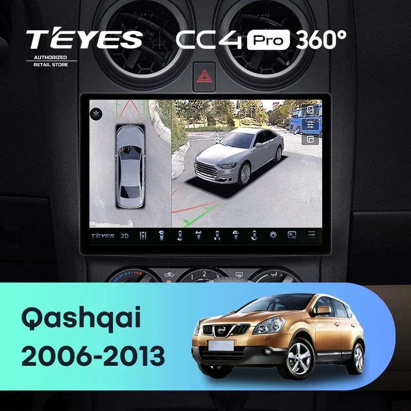 Штатная магнитола Teyes CC4 Pro 360 12/256 Nissan Qashqai 1 J10 (2006-2013) F1 (11")