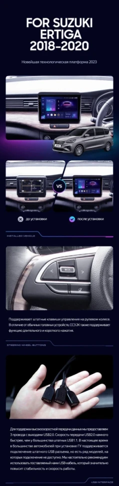 Штатная магнитола Teyes CC3 4/32 Suzuki Ertiga (2018-2020)