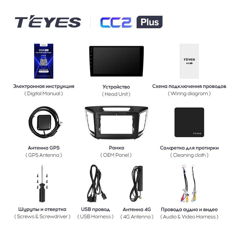 Штатная магнитола Teyes CC2L Plus 1/16 Hyundai Creta (2015-2020)