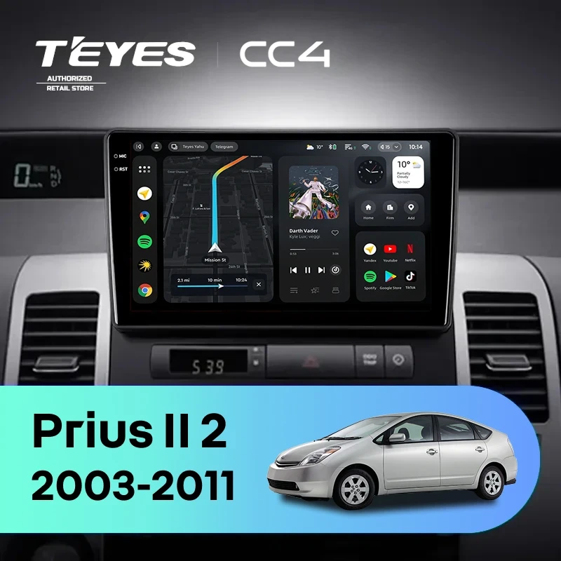 Штатная магнитола Teyes CC4 8/128 Toyota Prius XW20 II (2003-2011) F2