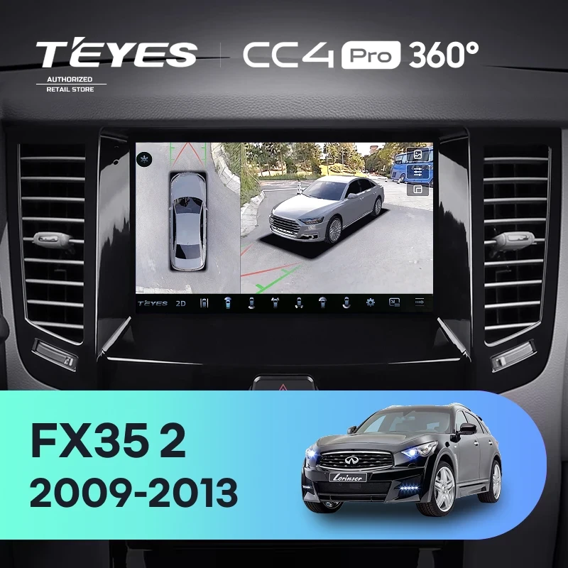 Штатная магнитола Teyes CC4 Pro 360 8/128 Infiniti FX35 2 (2009-2013) Тип-A