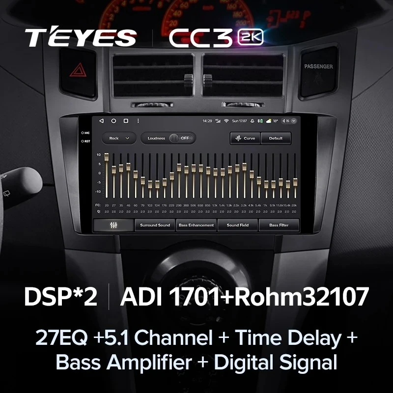 Штатная магнитола Teyes CC3 2K 4/32 Toyota Yaris 2 XP90 (2005-2012) F2